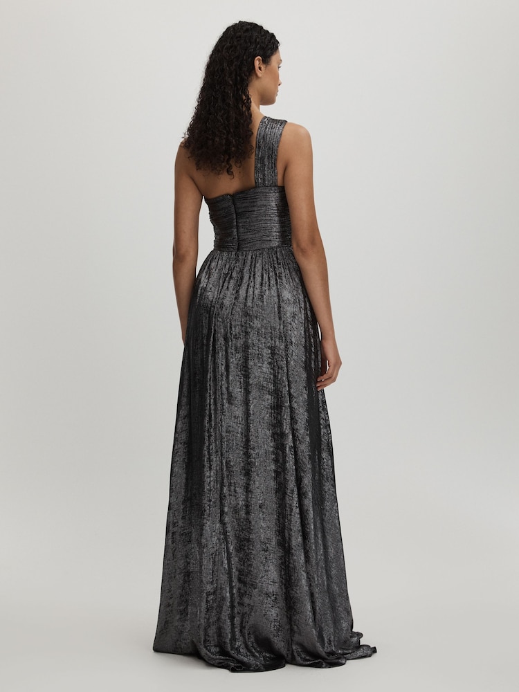 Amur Metallic One Shoulder Maxi Dress - Image 4 of 5