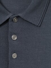 Reiss Airforce Blue Trafford 13-14 yrs Merino Wool Polo Shirt - Image 4 of 4