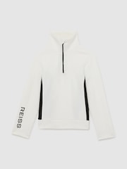 Blanco/Negro - Reiss Brina Funnel Neck Base Layer Top - Imagen 1 de 4