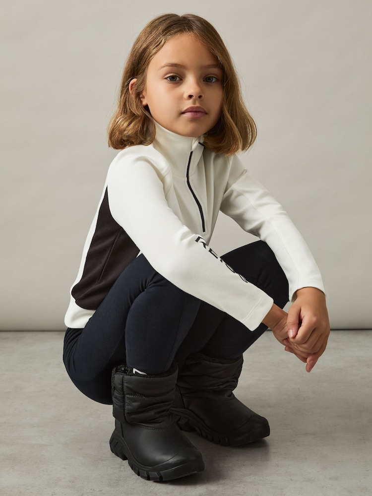 Blanco/Negro - Reiss Brina Funnel Neck Base Layer Top - Imagen 2 de 4