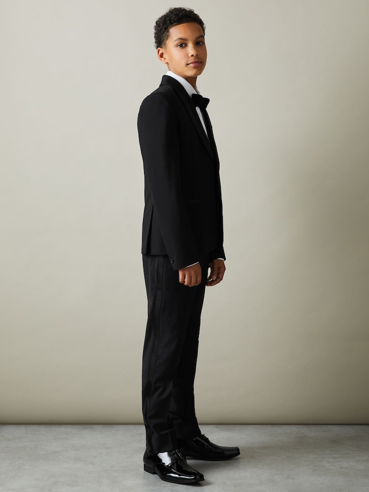 Reiss Black Knightsbridge B Wool-Blend Single-Breasted Tuxedo Jacket - Image 1 of 4