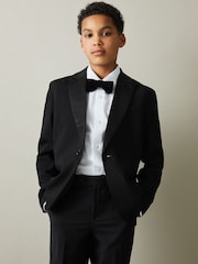 Reiss Black Knightsbridge B Wool-Blend Single-Breasted Tuxedo Jacket - Image 3 of 4