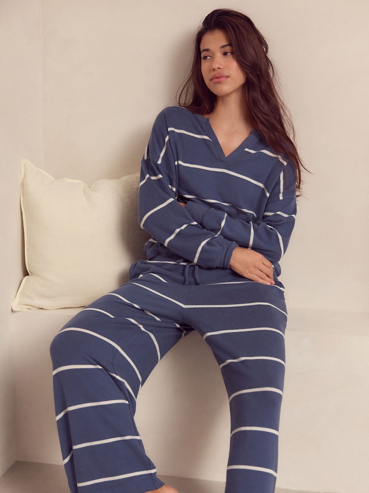 Raya azul - Pijama de manga larga supersuave - Imagen 1 de 5 Raya azul - Pijama de manga larga supersuave - Imagen 1 de 5