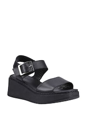 Hush Puppies Beatrix Wedge Black Sandals - Image 1 of 4