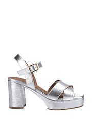 Hush Puppies Silver Ophelia Leather Heels - Image 1 of 2