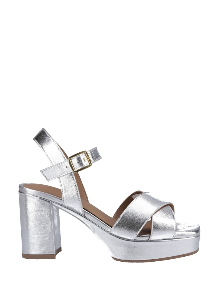 Hush Puppies Silver Ophelia Leather Heels - Image 1 of 2