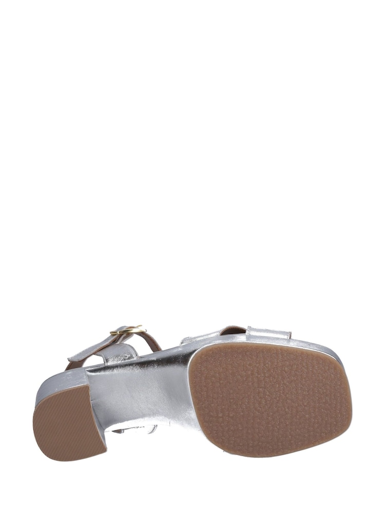 Hush Puppies Silver Ophelia Leather Heels - Image 2 of 2