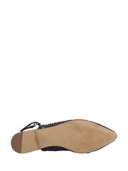 Hush Puppies Black Dalia Woven Leather Slingback Ballerina - Image 4 of 5