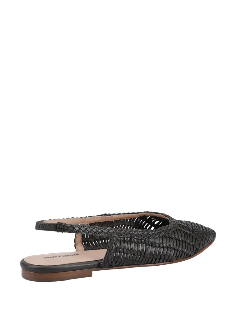Hush Puppies Black Dalia Woven Leather Slingback Ballerina - Image 5 of 5 Hush Puppies Black Dalia Woven Leather Slingback Ballerina - Image 5 of 5