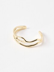 Oliver Bonas Gold Tone Ilse Wavy Double Row Bangle - Image 1 of 3