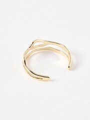 Oliver Bonas Gold Tone Ilse Wavy Double Row Bangle - Image 2 of 3