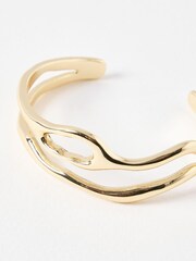 Oliver Bonas Gold Tone Ilse Wavy Double Row Bangle - Image 3 of 3