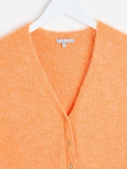 Oliver Bonas Orange Button Up V-Neck Knitted Waistcoat - Image 3 of 5