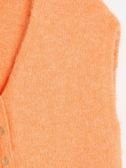 Oliver Bonas Orange Button Up V-Neck Knitted Waistcoat - Image 4 of 5