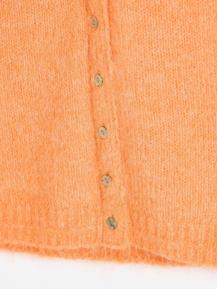 Oliver Bonas Orange Button Up V-Neck Knitted Waistcoat - Image 5 of 5 Oliver Bonas Orange Button Up V-Neck Knitted Waistcoat - Image 5 of 5