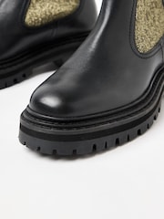 Oliver Bonas Black Chunky Sparkly Chelsea Boots - Image 6 of 7