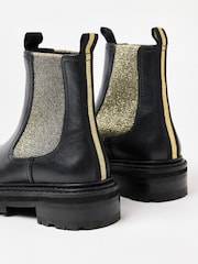 Oliver Bonas Black Chunky Sparkly Chelsea Boots - Image 7 of 7