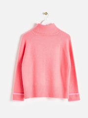 Oliver Bonas Pink Coral Roll Neck Knitted Jumper - Image 2 of 6