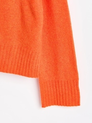 Oliver Bonas Orange Funnel Neck Knitted Jumper - Image 4 of 5
