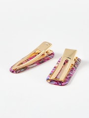 Oliver Bonas Purple Zariah Shimmer Hair Clips Set of 2 - Image 2 of 3