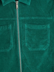 Oliver Bonas Green Jade Corduroy Short Sleeve Jumpsuit - Image 7 of 8