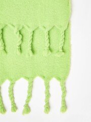 Oliver Bonas Green Apple Midweight Twisted Tassel Scarf - Image 2 of 4