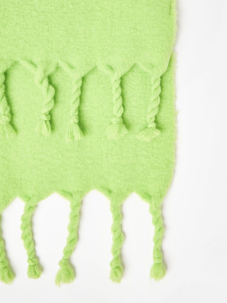 Oliver Bonas Green Apple Midweight Twisted Tassel Scarf - Image 2 of 4