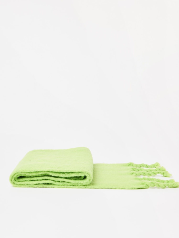 Oliver Bonas Green Apple Midweight Twisted Tassel Scarf - Image 4 of 4 Oliver Bonas Green Apple Midweight Twisted Tassel Scarf - Image 4 of 4