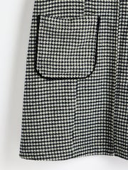 Oliver Bonas Black Checked Pinafore Mini Dress - Image 4 of 5