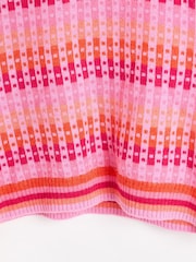 Oliver Bonas Pink Ombre Geometric Roll Neck Knitted Jumper - Image 5 of 5
