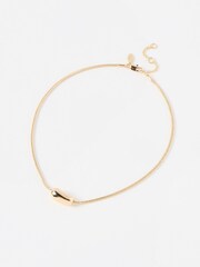 Oliver Bonas Gold Tone Elif Gold Nugget Chain Necklace - Image 1 of 3