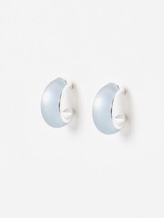 Oliver Bonas Purple Kay Resin Hoop Earrings - Image 2 of 4