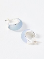 Oliver Bonas Purple Kay Resin Hoop Earrings - Image 3 of 4