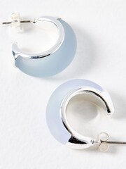 Oliver Bonas Purple Kay Resin Hoop Earrings - Image 4 of 4