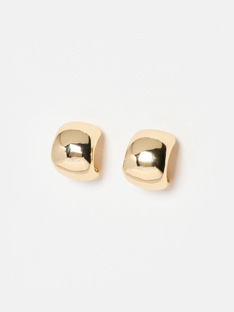 Oliver Bonas Gold Tone Large Orlaith Hoop Earrings - Image 1 of 4