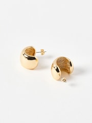 Oliver Bonas Gold Tone Large Orlaith Hoop Earrings - Image 3 of 4