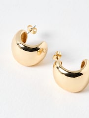 Oliver Bonas Gold Tone Large Orlaith Hoop Earrings - Image 4 of 4