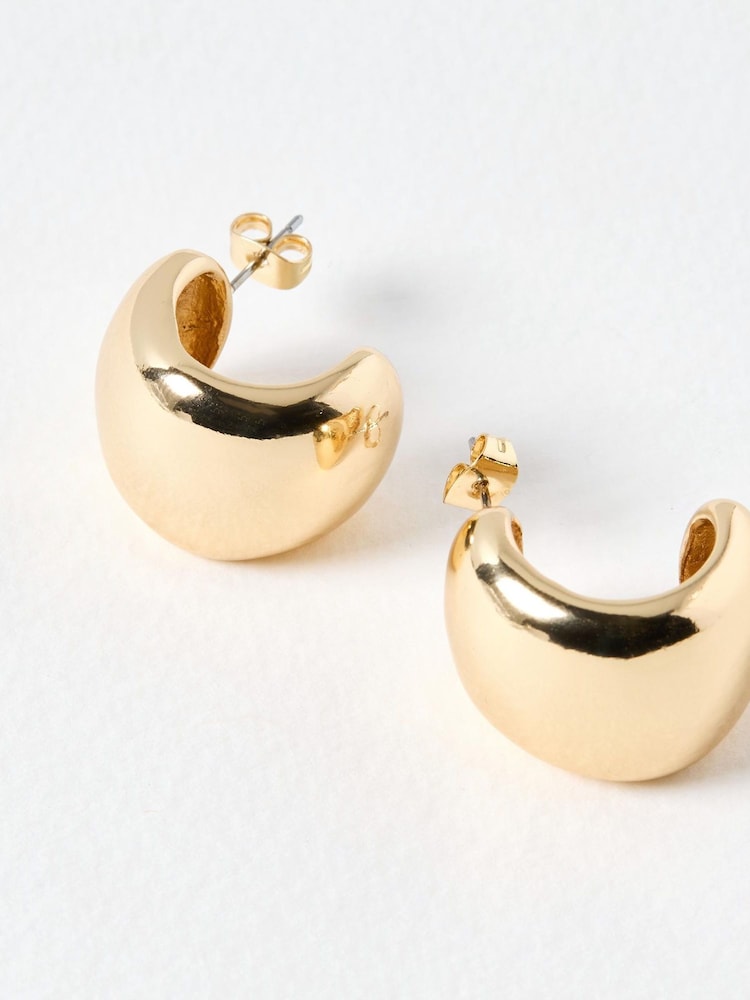 Oliver Bonas Gold Tone Large Orlaith Hoop Earrings - Image 4 of 4