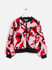 Oliver Bonas Veste bombardier en tricot abstrait - Image 3 of 7