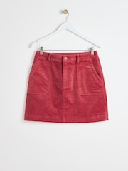 Oliver Bonas Pink Corduroy 100% Cotton Mini Skirt - Image 1 of 5