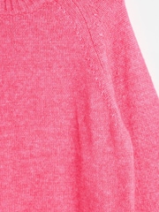Oliver Bonas Pink Ribbed Trim Knitted Jumper - Image 4 of 6