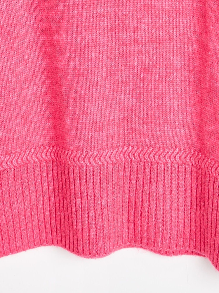 Oliver Bonas Pink Ribbed Trim Knitted Jumper - Image 6 of 6 Oliver Bonas Pink Ribbed Trim Knitted Jumper - Image 6 of 6