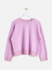 Oliver Bonas Purple Lilac Sparkle Knitted Jumper - Image 1 of 5