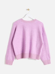 Oliver Bonas Purple Lilac Sparkle Knitted Jumper - Image 2 of 5