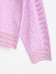 Oliver Bonas Purple Lilac Sparkle Knitted Jumper - Image 4 of 5