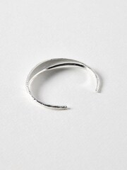 Oliver Bonas Silver Raven Feather Texture Silver Plated Bangle - Image 2 of 3