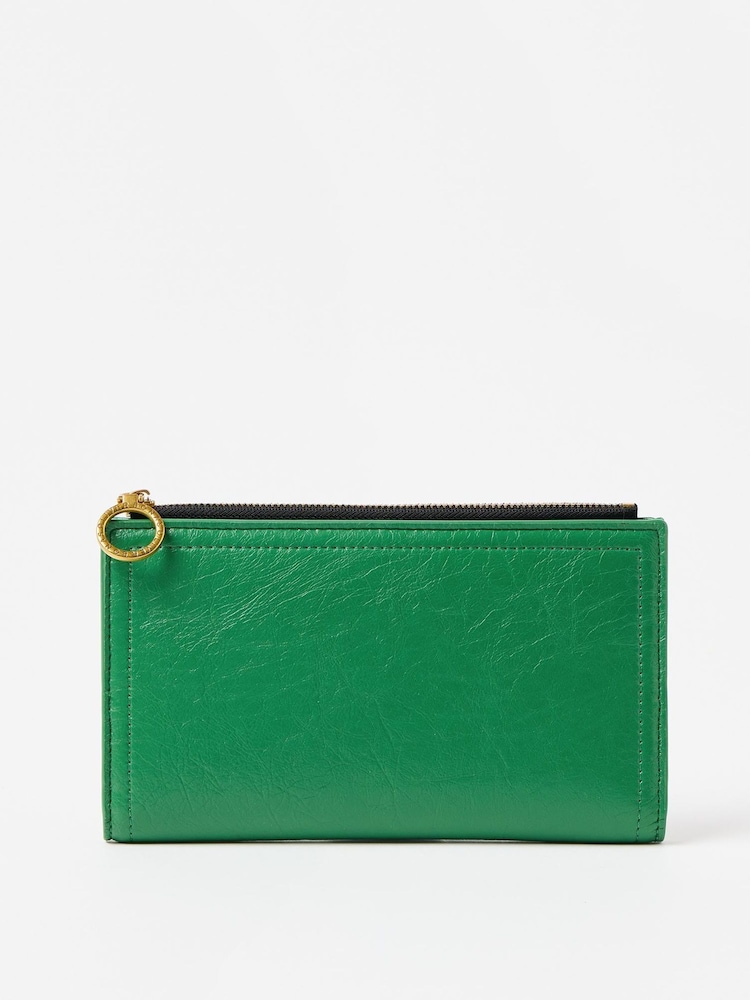Oliver Bonas Green Luna Zip Around Purse - Image 1 of 5 Oliver Bonas Green Luna Zip Around Purse - Image 1 of 5
