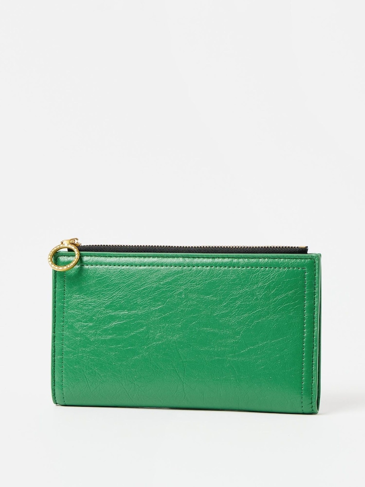 Oliver Bonas Green Luna Zip Around Purse - Image 2 of 5