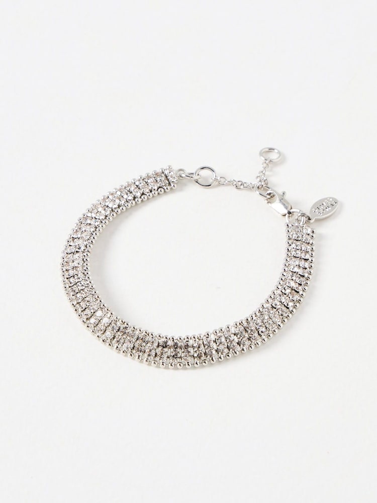 Oliver Bonas Silver Tone Giada Flat Chain Bracelet - Image 1 of 3