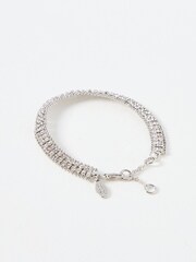 Oliver Bonas Silver Tone Giada Flat Chain Bracelet - Image 2 of 3